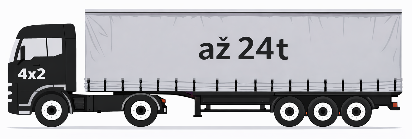 Kamion s návěsem 24 tun